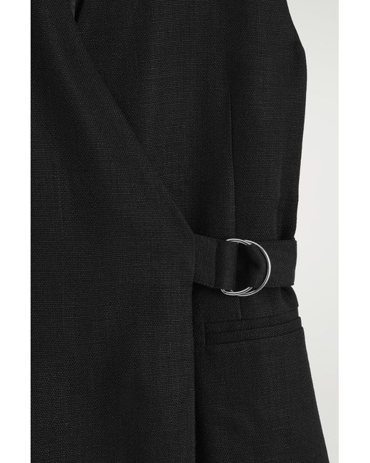 COS Black Belted Wrap-Front Waistcoat