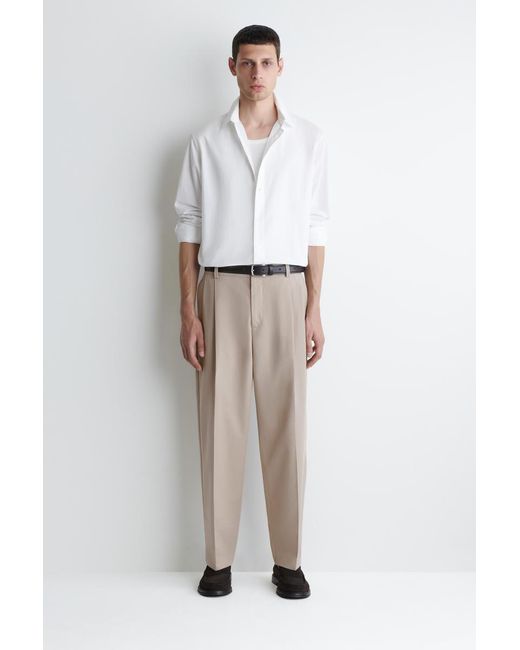 COS White Relaxed Pima Cotton-Poplin Shirt for men
