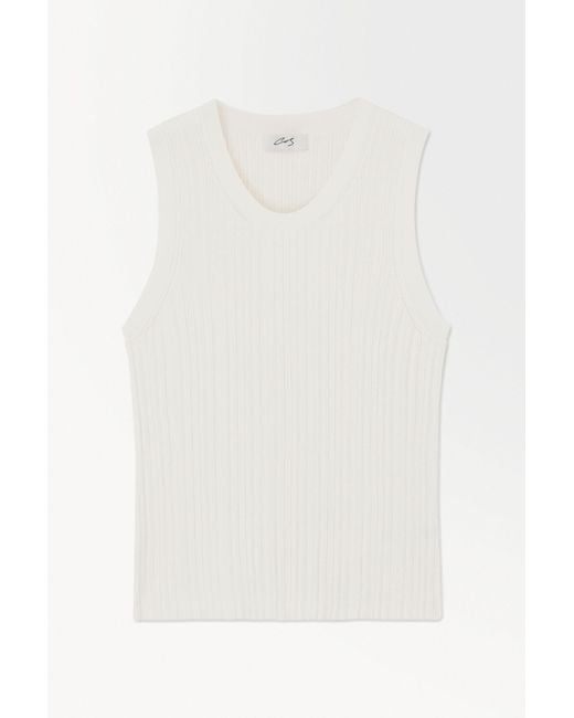 COS White The Ribbed-knit Tank Top for men
