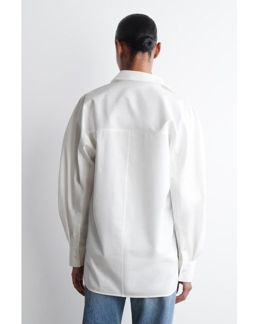 COS White Rounded Pima Cotton Shirt