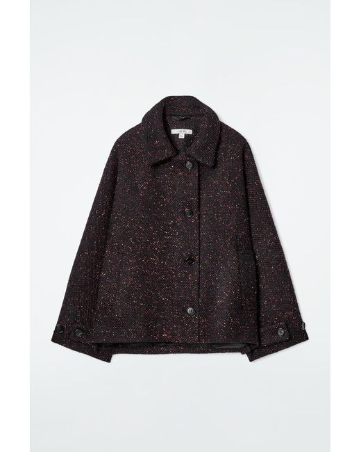 COS Black Flecked Wool-Blend Jacket