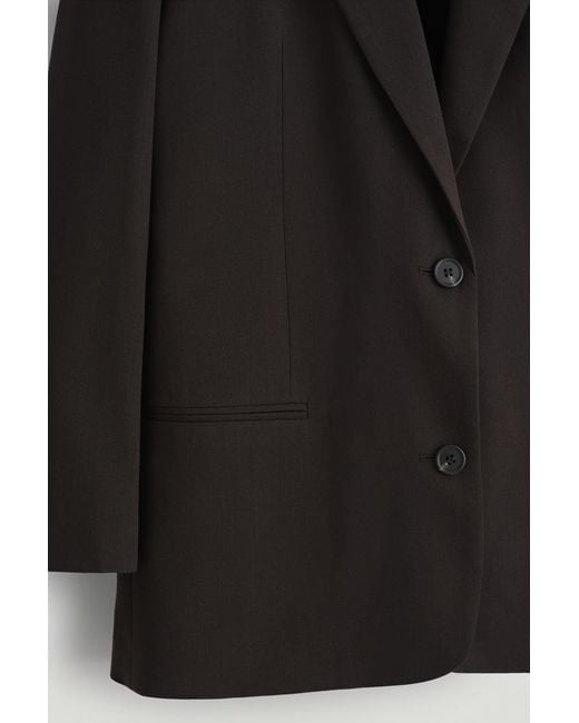 COS Black Merino Wool-Blend Blazer