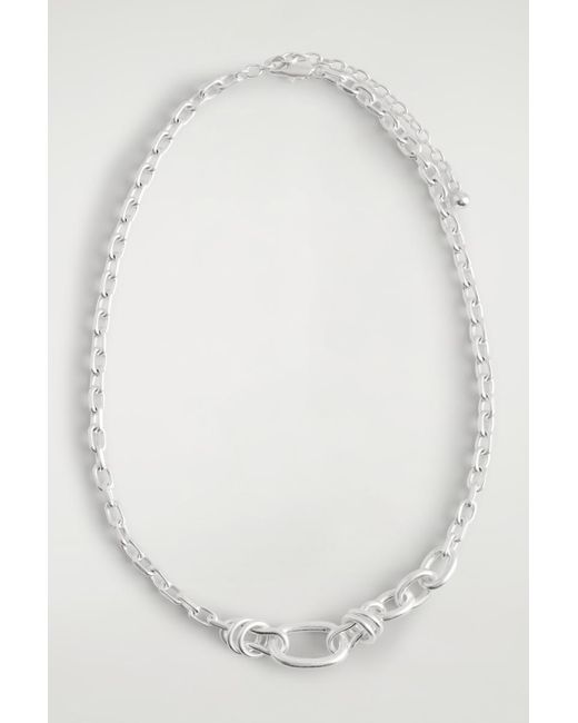 COS White Mismatched Chain Necklace