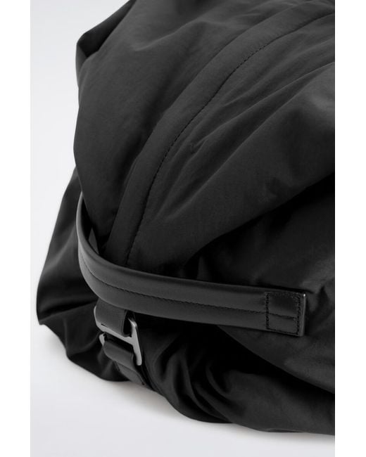 COS Black Leather-Detail Duffle Bag for men