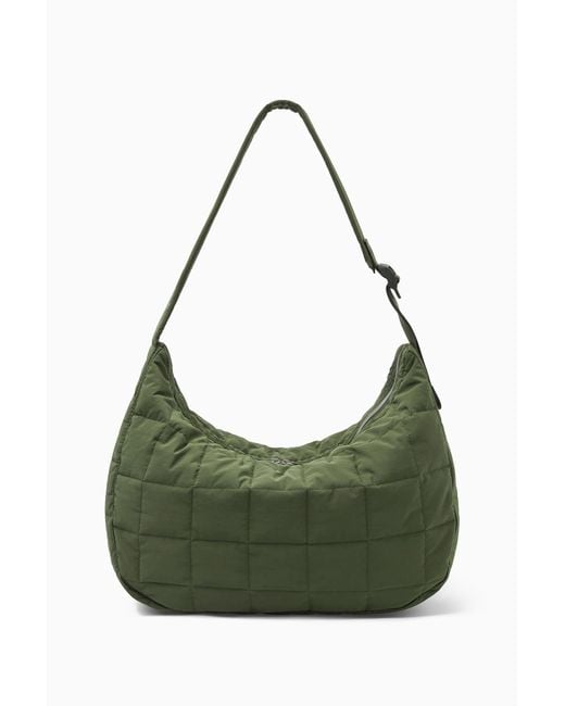COS Green Quilted Messenger - Ripstop for men
