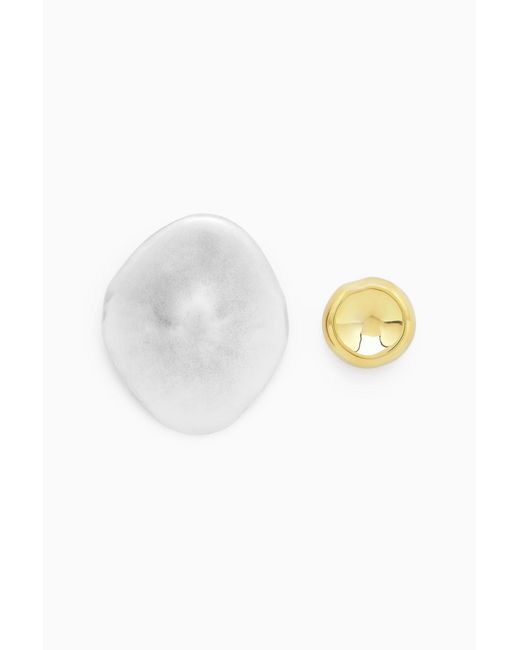 COS White Mismatched Brooch Set