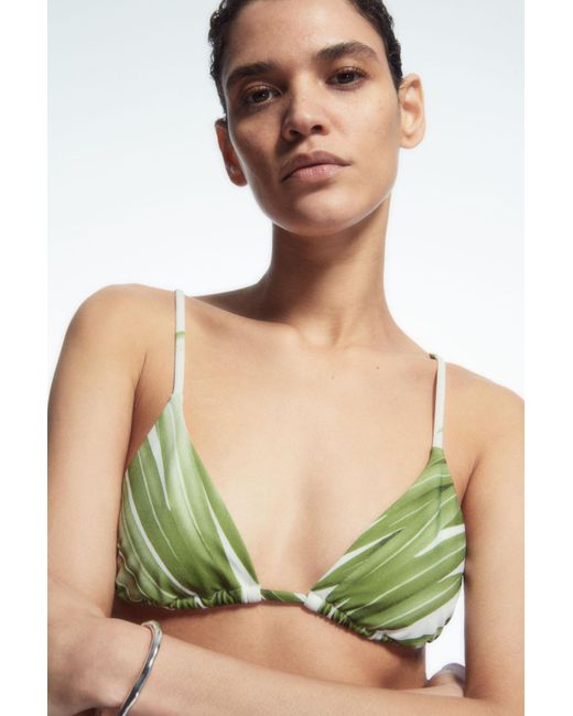 COS Green Triangle Bikini Top