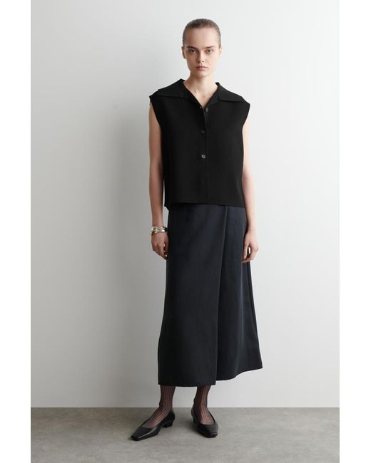 COS Black Gerippte Transparente Kniestrümpfe Aus Lurex