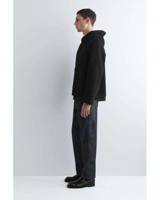 COS Black Double-Faced Wool Zip-Up Hoodie for men