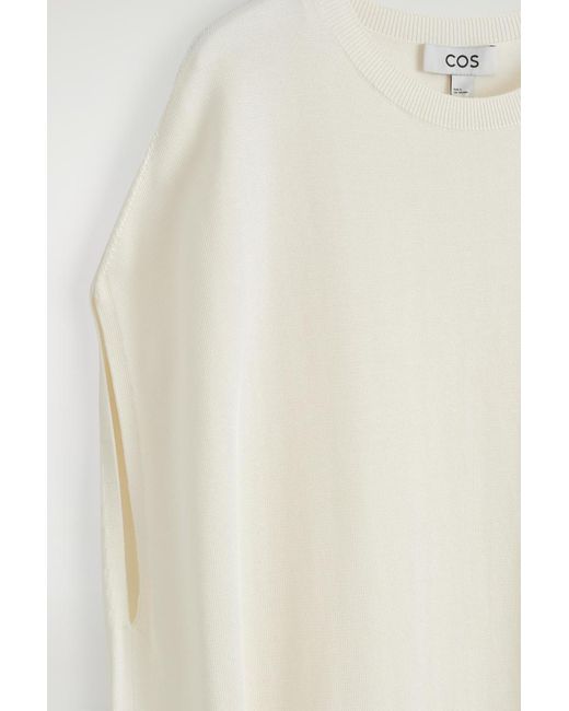 COS White Circle-Cut Knitted Dress