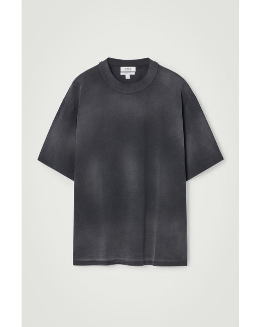 COS Blue Oversized Washed-Jersey Mock-Neck T-Shirt for men