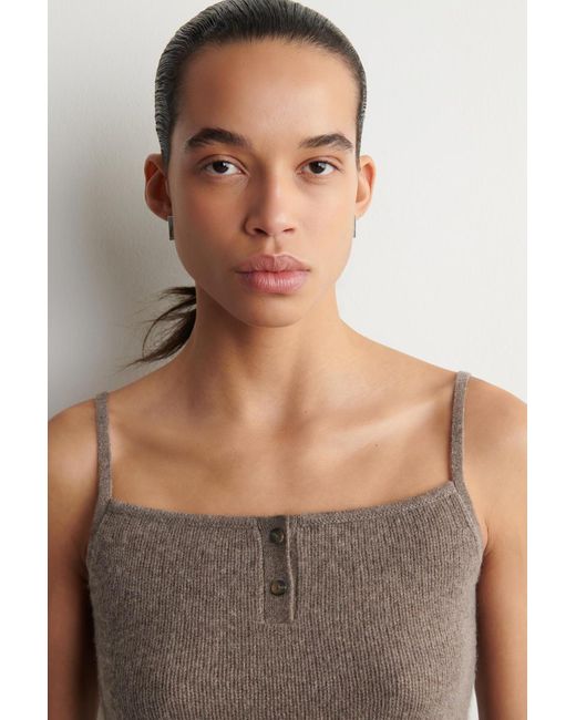 COS Brown Cashmere Tank Top