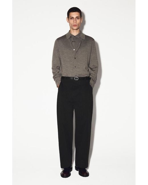 COS Brown Knitted Merino Wool Shirt for men