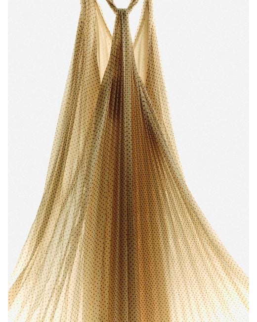 COS White Tie-Detail Pleated Georgette Maxi Dress