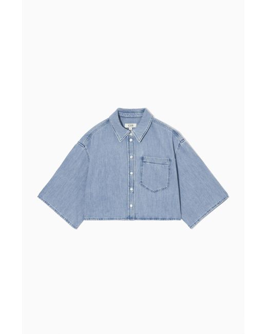 COS Blue Cropped Denim Shirt