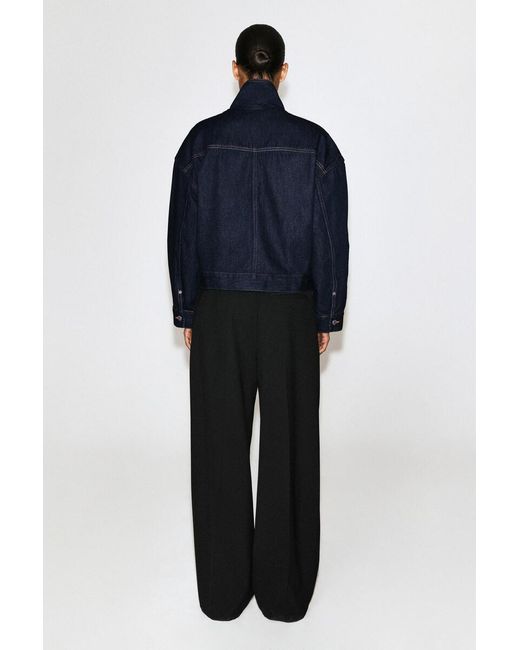 COS Blue Funnel-Neck Denim Jacket