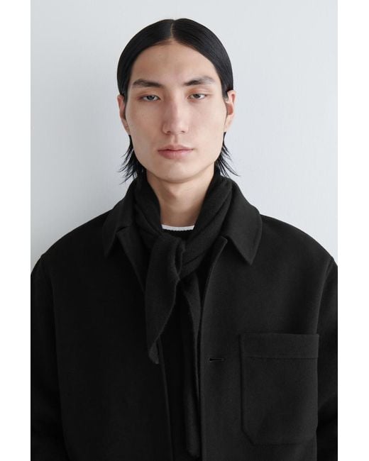 COS Black Double-Faced Wool Overshirt for men