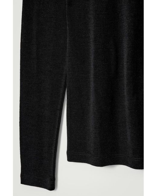 COS Black Slim Wool-Jersey Roll-Neck Top for men