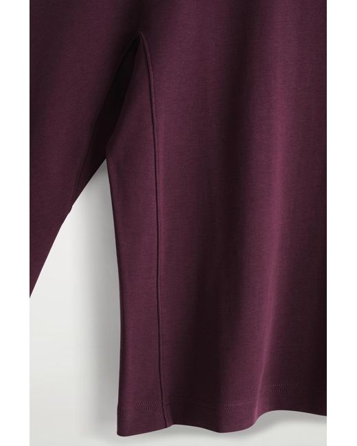 COS Purple Rounded Jersey Top