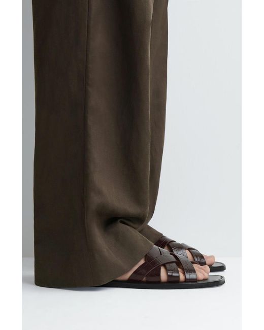 COS White Woven Leather Sandals for men
