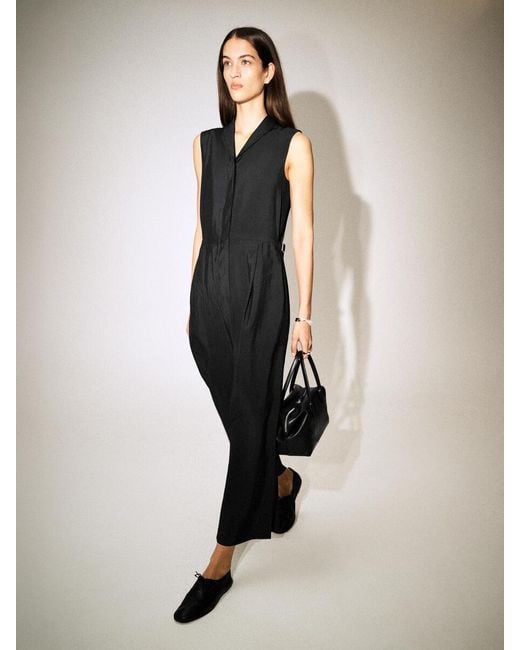 COS Black Shawl-Collar Utility Jumpsuit