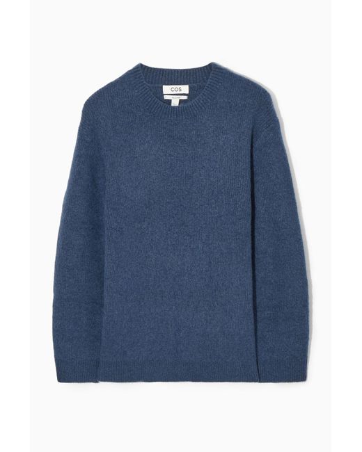 COS Blue Textured Wool-blend Sweater for men