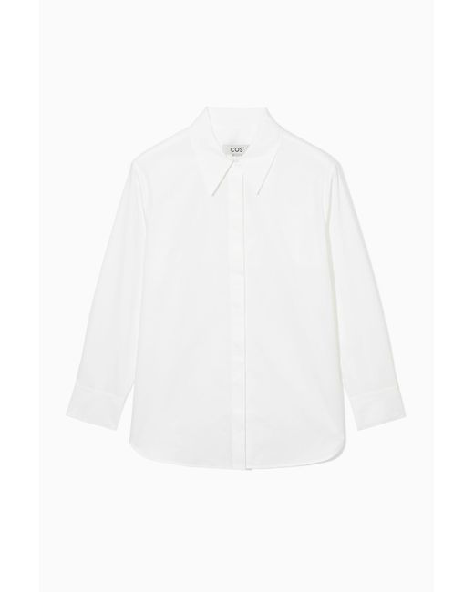 COS White Relaxed Cotton-poplin Shirt