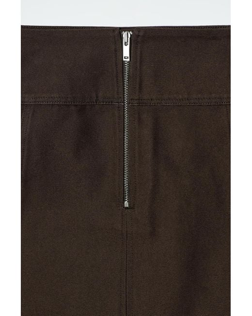 COS Brown Cotton Mini Skirt