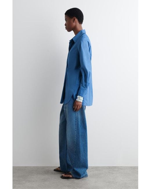 COS Blue Double-breasted Shirt