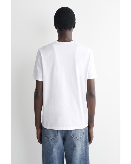 COS White Cotton Crew-Neck T-Shirt for men