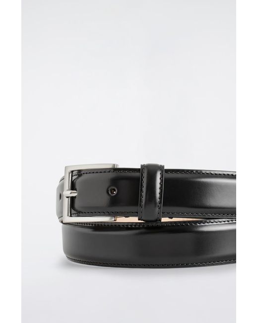 COS White Leather Belt for men