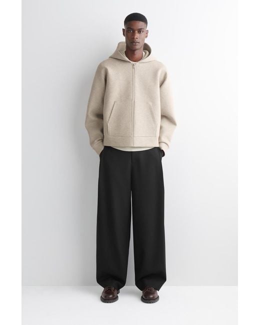 COS Natural Oversized Scuba-Jersey Zip-Up Hoodie for men