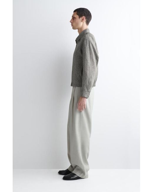 COS Gray Linen Blouson Jacket for men
