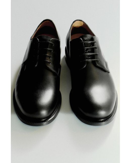 COS Black Leather Derby Shoes for men