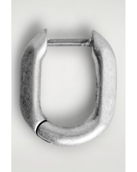 COS Gray Faceted Huggie Hoop Earrings for men