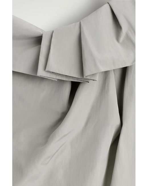 COS Gray Oversized Draped Top