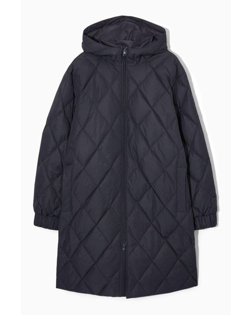 COS Gray Diamond-quilted Padded Parka for men