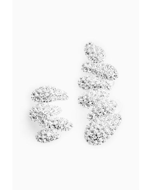 COS White Mismatched Crystal Climber Studs