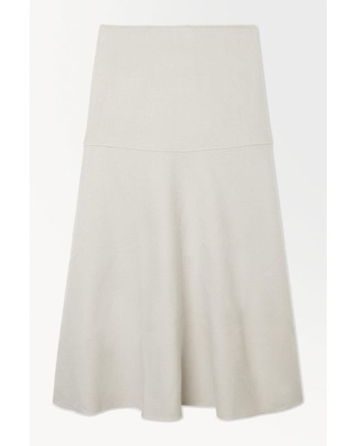 COS White The Wool-blend Midi Skirt