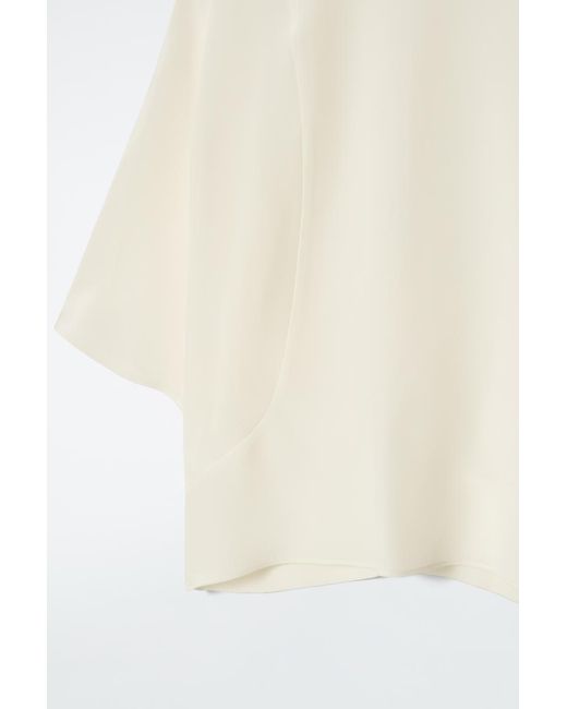 COS White Silk T-Shirt