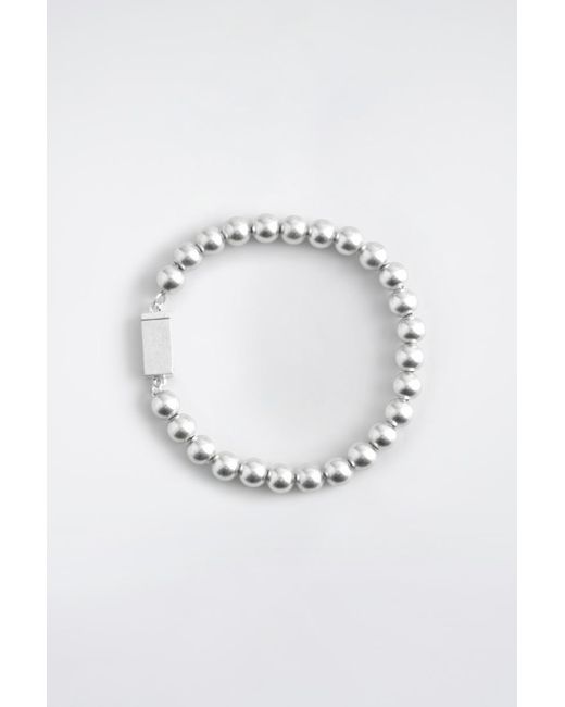 Bracciale Con Perline di COS in Gray da Uomo