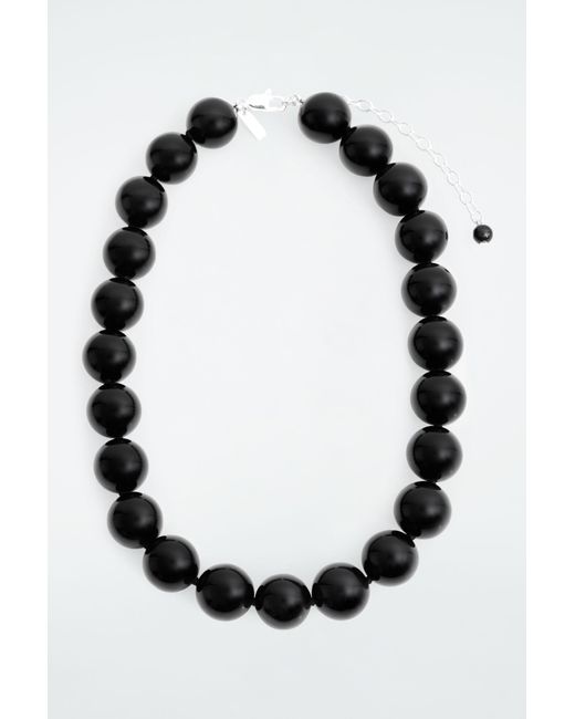 COS Black Beaded Onyx Necklace