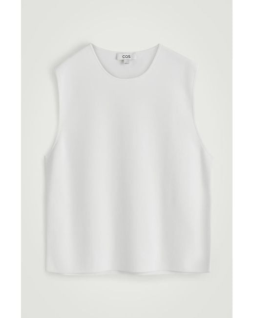 COS White Knitted Sports Tank Top for men