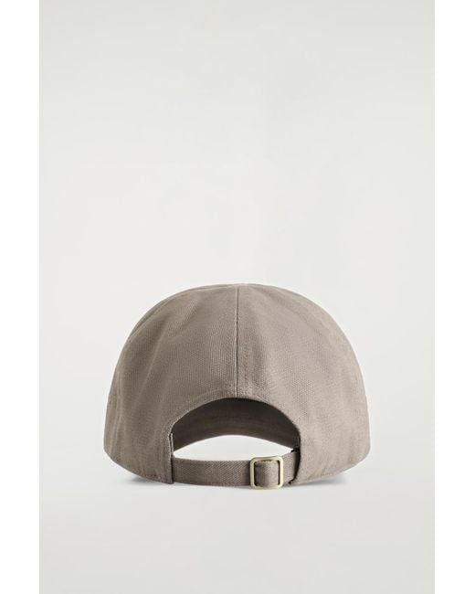 COS Gray Cotton-Canvas Baseball Cap for men