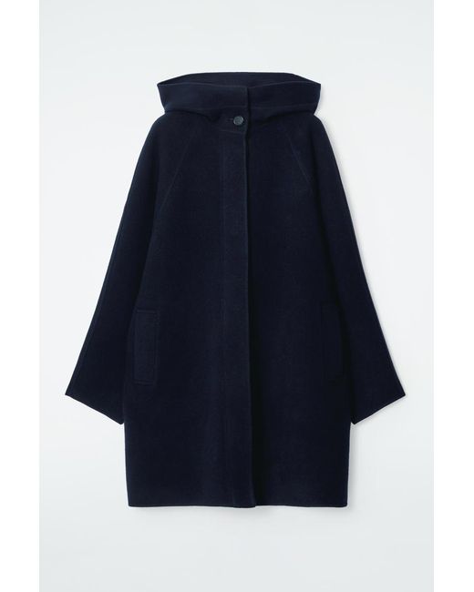 COS Blue Oversized Double-Faced Wool Coat
