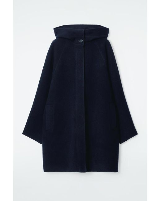 COS Blue Oversized Double-Faced Wool Coat