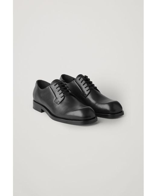 COS Black Square-toe Derby Shoes for men