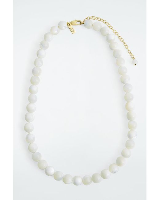 COS White Kette Mit Zierperlen