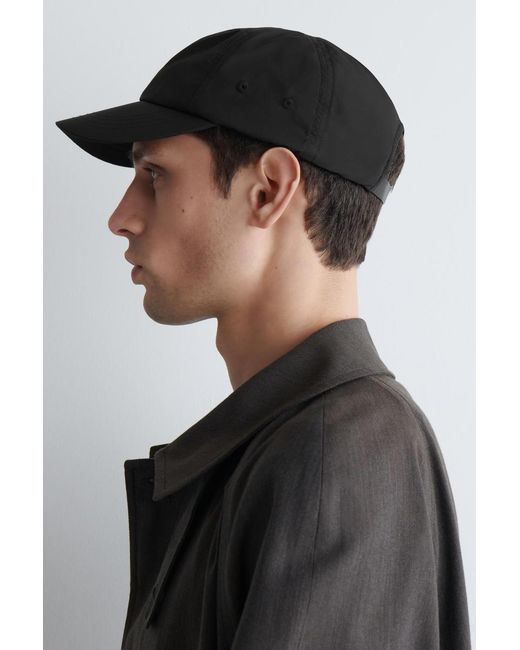 COS Black Shell Baseball Cap for men