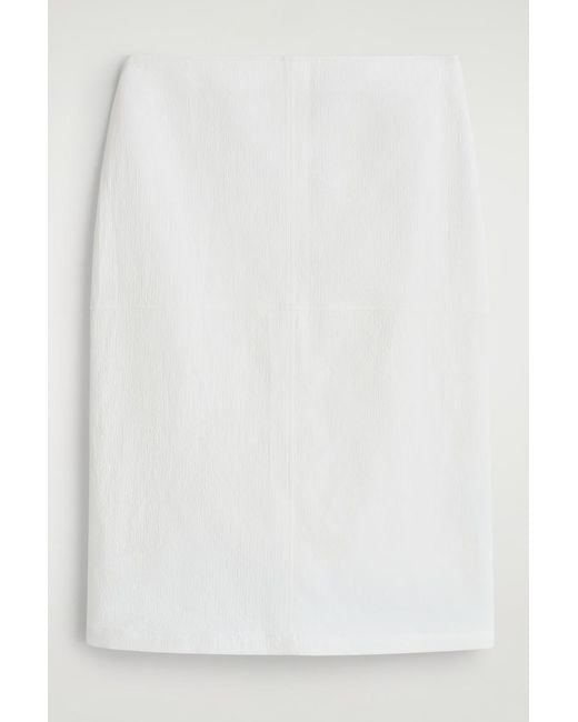 COS White Cotton Pencil Skirt